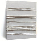 White with Linear Textures "White Lines" Abstract Painting On Canvas PS1347