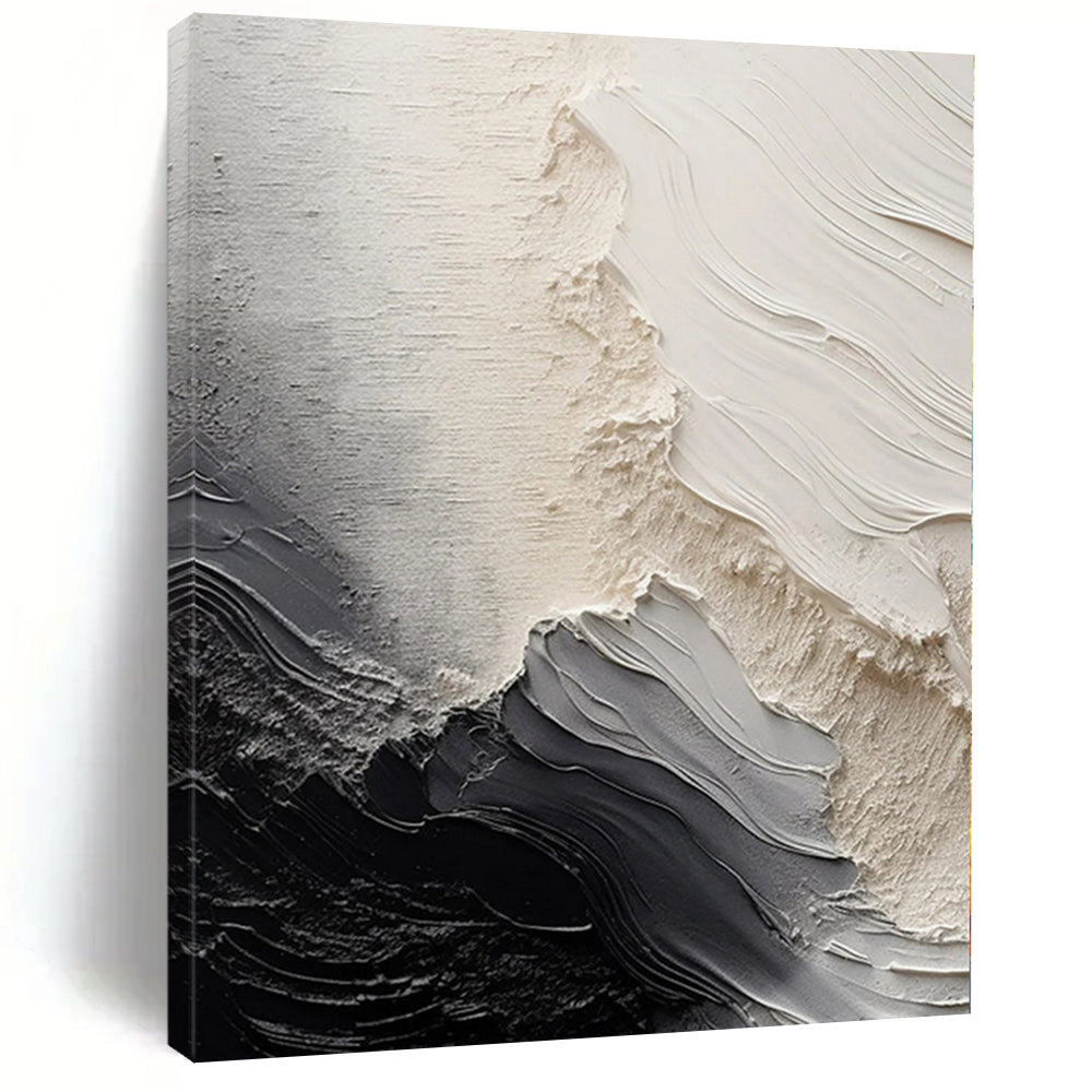 “Monochrome Textured Abstract” - Minimalist Abstract Painting On Canvas PS0081