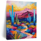 “Colorful Desert Landscape” - Abstract, Southwest - Themed Painting On Canvas PT1556