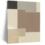 “Neutral - Toned Abstract Geometric Blocks” - Minimalist Abstract Painting On Canvas PS0334