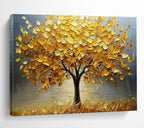 “Golden Tree in a Field of Light” - Impasto Landscape - Painting On Canvas PT1767