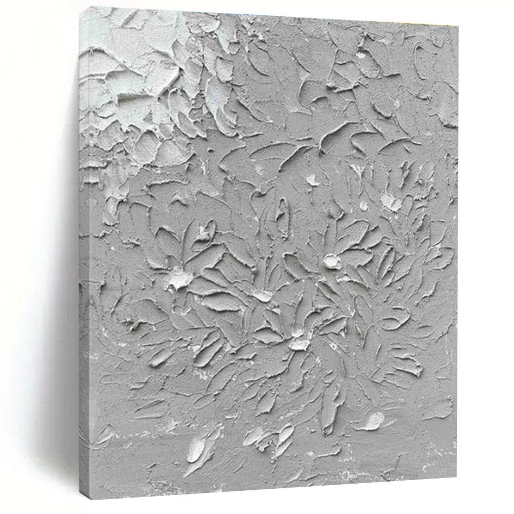 Gray Textured Patterns “Concrete Poetry” - Painting On Canvas PS0811