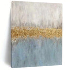 “Gray and Gold Abstract” - Minimalist Abstract Painting On Canvas PT2289