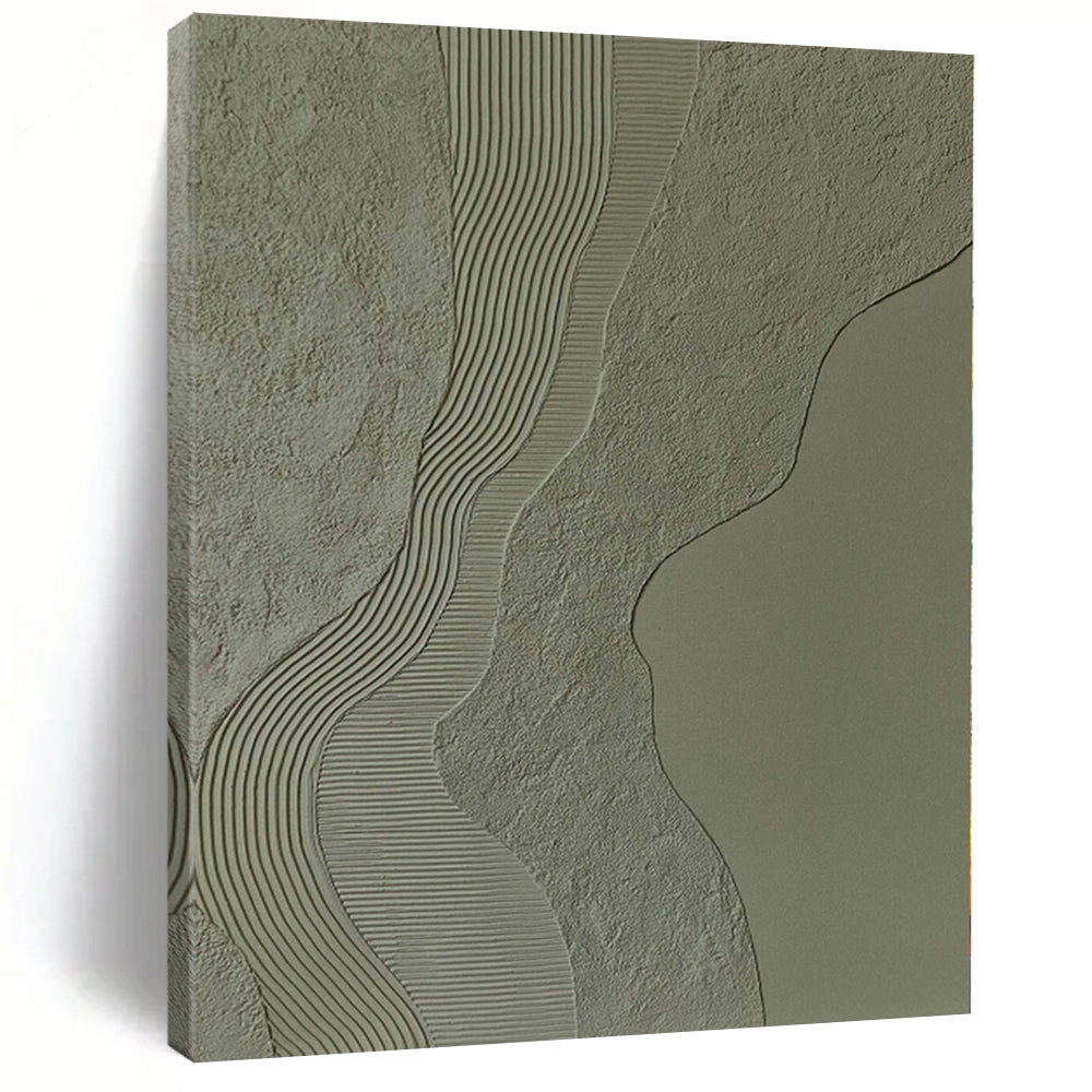 “Textured Wave - Line Abstract in Neutral Tones” - Minimalist Textured Painting On Canvas PS0253