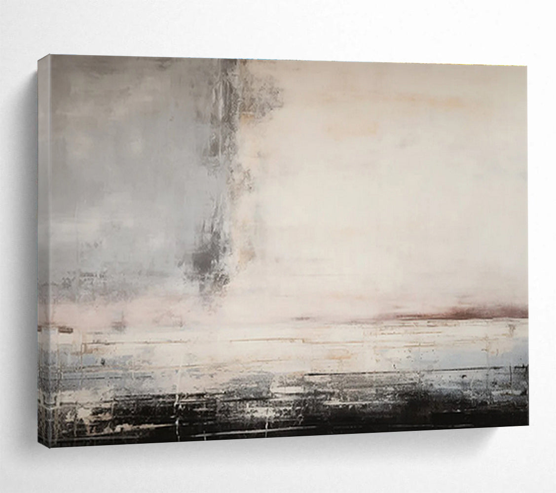 Neutral Tones Abstract Landscape Painting On Canvas DKS046
