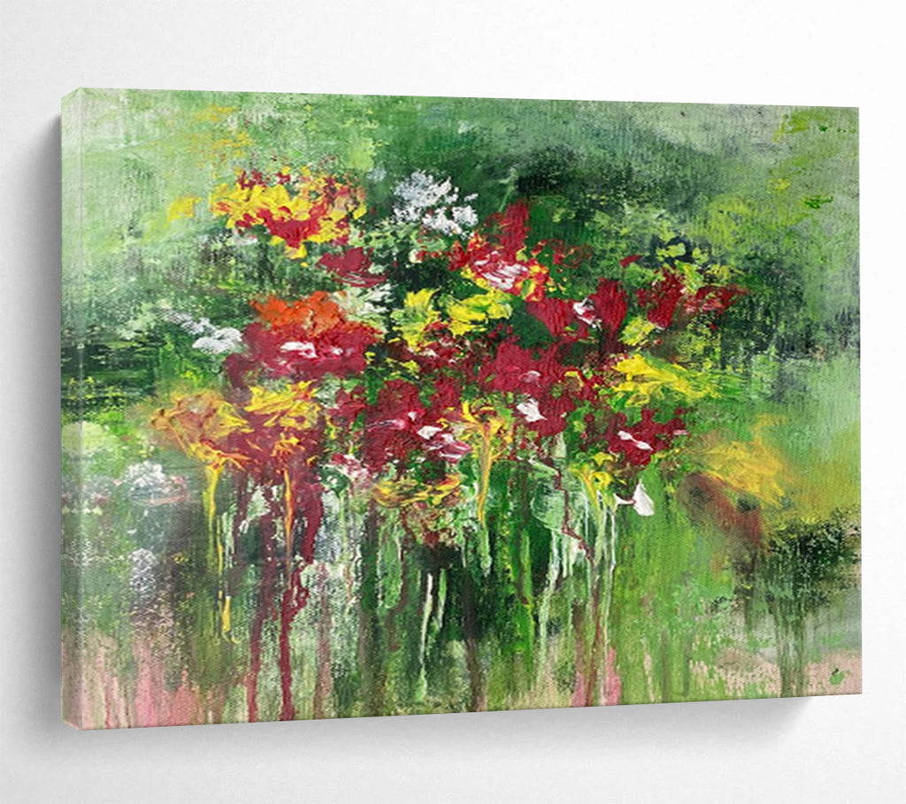 “Vibrant Flower Bouquet” - Floral, Impressionistic - Styled Painting On Canvas DKS008