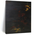 “Dark - Toned Abstract Subtle Lights” - Mysterious Abstract Painting On Canvas PS0354