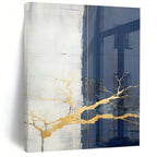 White, Gray, and Gold Branches "Gilded Nature" Abstract Nature - Inspired Painting On Canvas PS1049