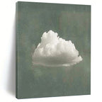 “Single White Cloud: Minimalist Nature Art” - Whimsical Realist Painting On Canvas PT0970