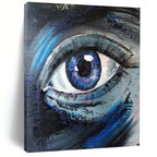 “Expressive Blue Eye Portrait” - Impressionistic Oil Painting On Canvas PT2187