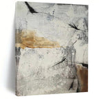 “Grey and Brown Abstract Textures” - Industrial Abstract Painting On Canvas DS338