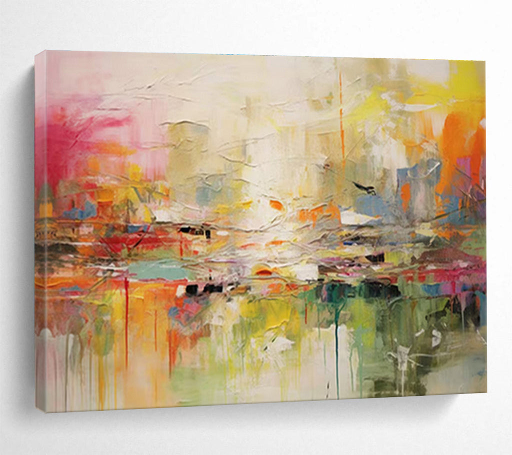 Vibrant Abstract Cityscape Modern Abstract Painting On Canvas DKS123