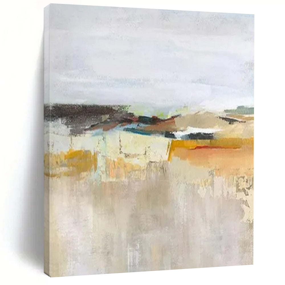 Soft Earth - Tone Abstract, "Desert Hush" – Abstract Landscape Painting On Canvas PS0927