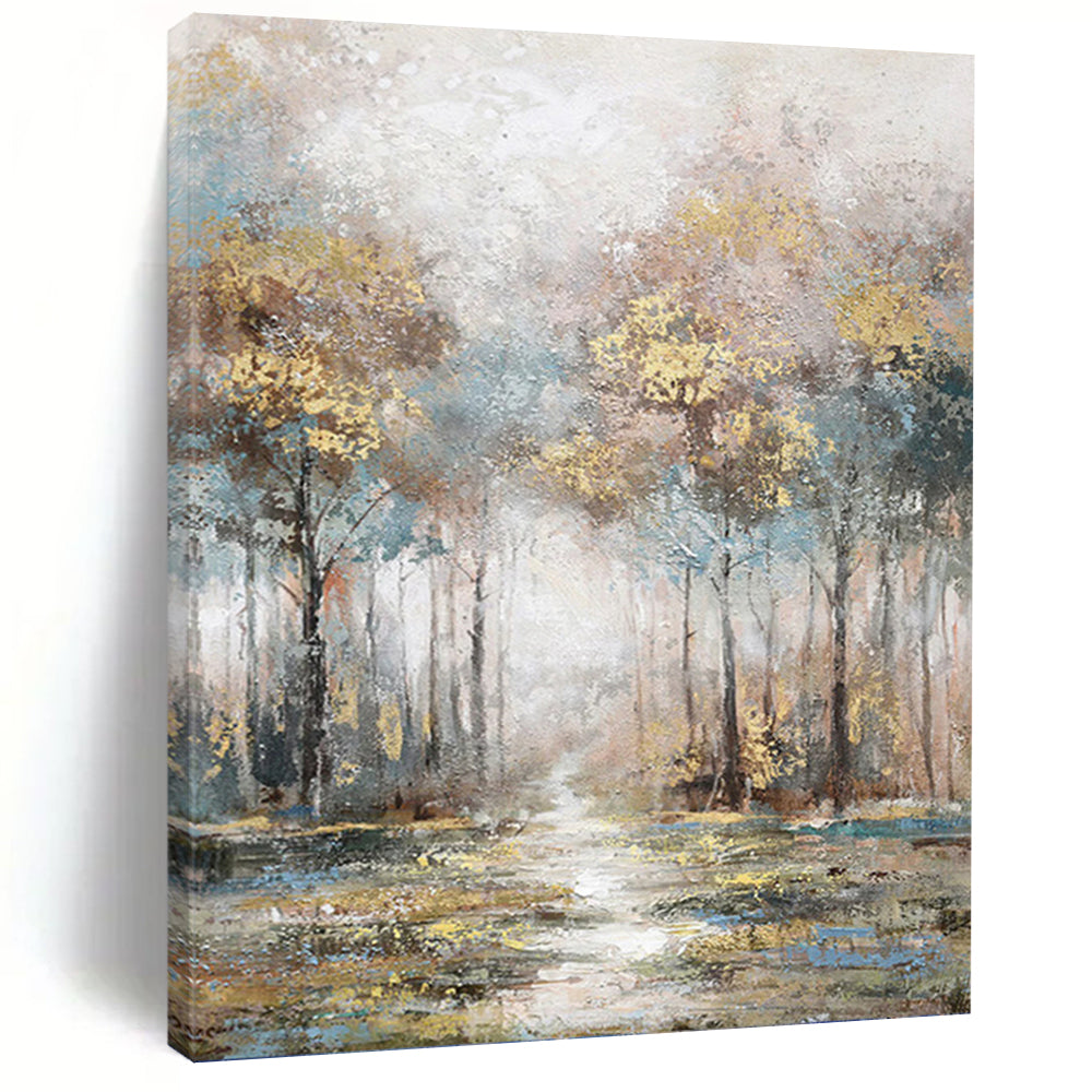“Misty Forest Impressionist Style” - Impressionist - Inspired Landscape Painting On Canvas PT1433