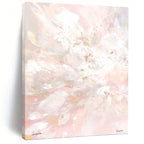 “Blush - White Abstract Burst” - Gentle Abstract Painting On Canvas PT1088