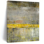 “Gray - Yellow Textured Abstract” - Industrial - Style Abstract Painting On Canvas PT2294