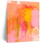“Peach - Orange Abstract Forms” - Abstract Painting On Canvas PT2003