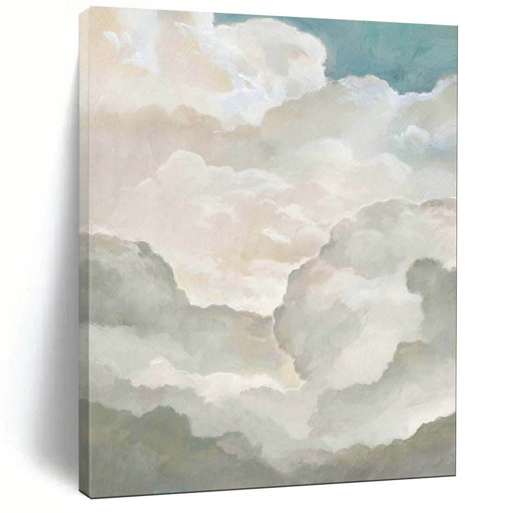 “Soft Cloudscape” - Impressionist Cloud Painting On Canvas PT1992