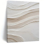 “White Textured Waves” - Textural Abstract Painting On Canvas PT1024