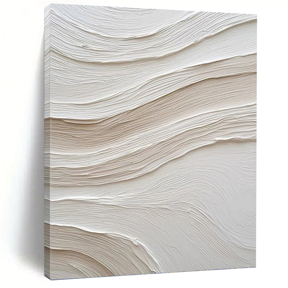 “White Textured Waves” - Textural Abstract Painting On Canvas PT1024