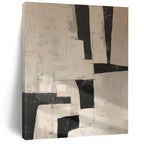 “Black - White Geometric Abstract” - Bold Abstract Painting On Canvas PS0123