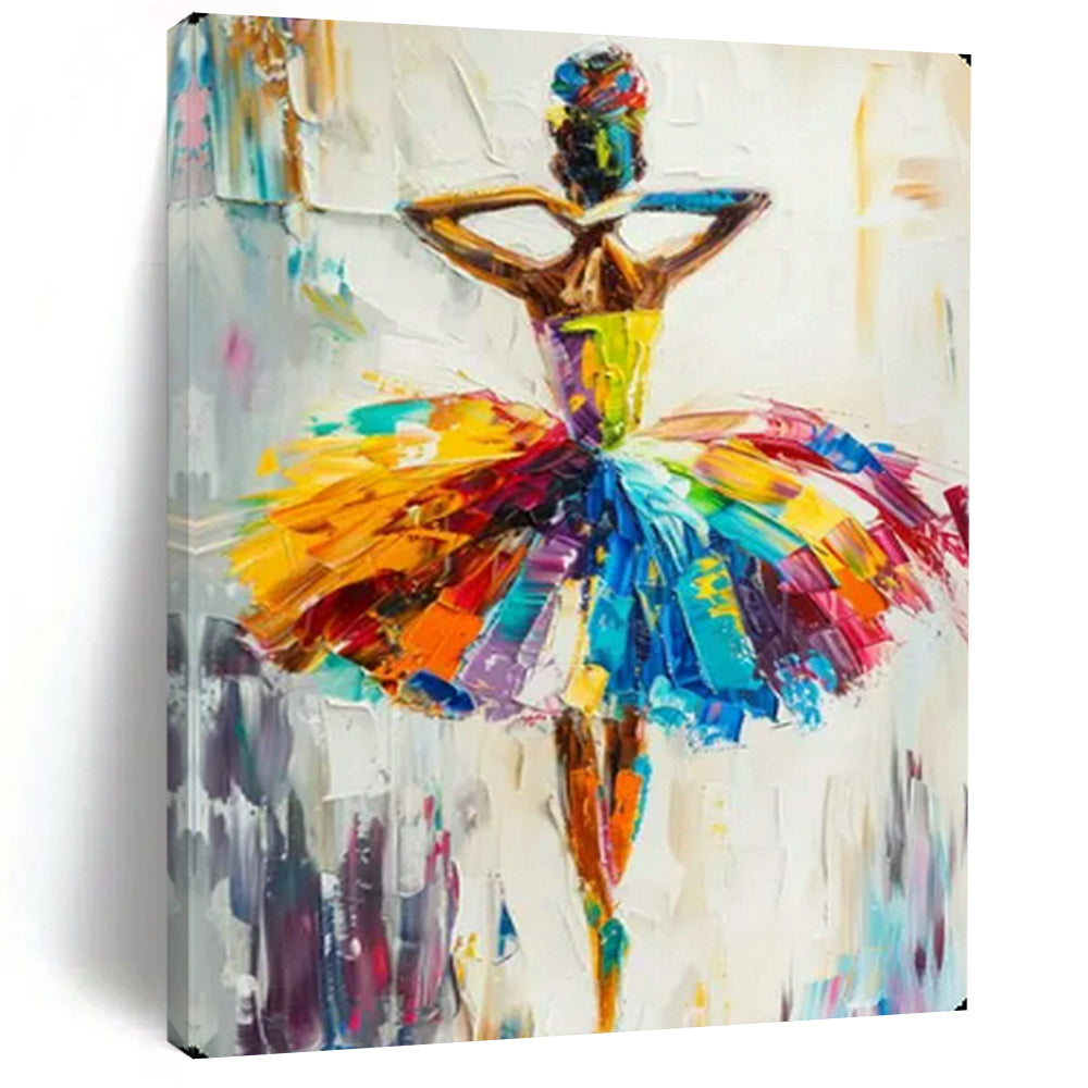 Colorful Ballerina, Impasto Figurative, Renoir - Inspired, Painting On Canvas PT2118