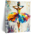 Colorful Ballerina, Impasto Figurative, Renoir - Inspired, Painting On Canvas PT2118