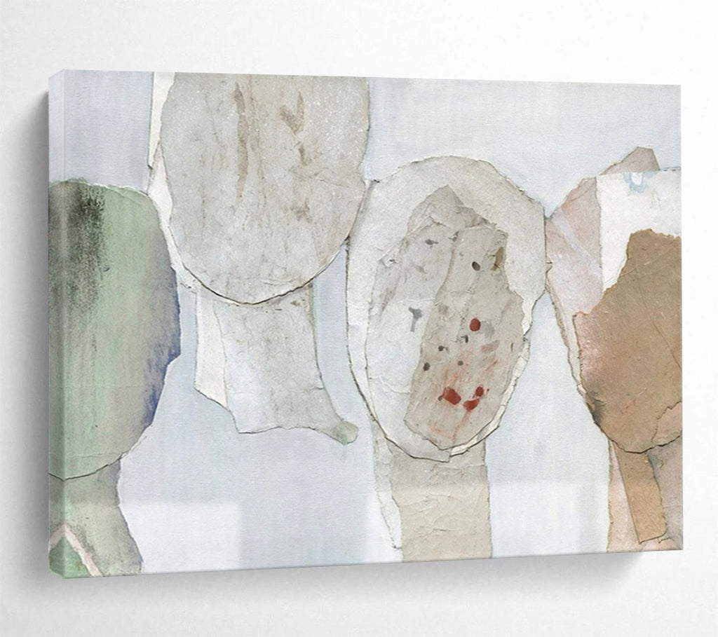 “Neutral Collage Figures” - Mixed Media Collage - Painting On Canvas PT1781