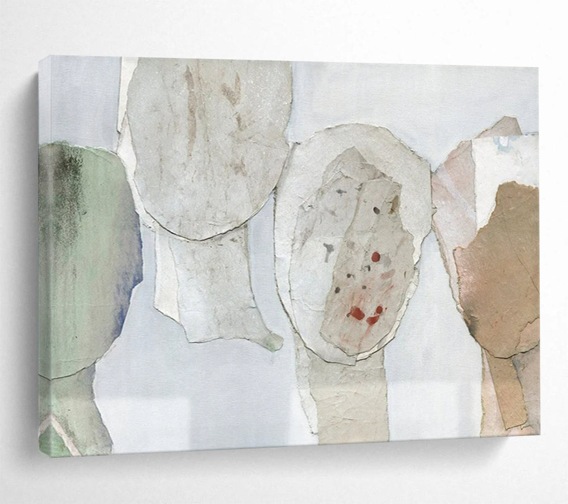 “Neutral Collage Figures” - Mixed Media Collage - Painting On Canvas PT1781