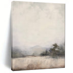 “Misty Mountain Lake in Neutral Tones” - Landscape Painting On Canvas PT2056