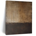 Brown, Black with Divided Textures "Earth and Shadow" Abstract Painting On Canvas PS1368