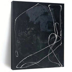 “Black - White Line Abstract” - Raw Abstract Painting On Canvas PS0161