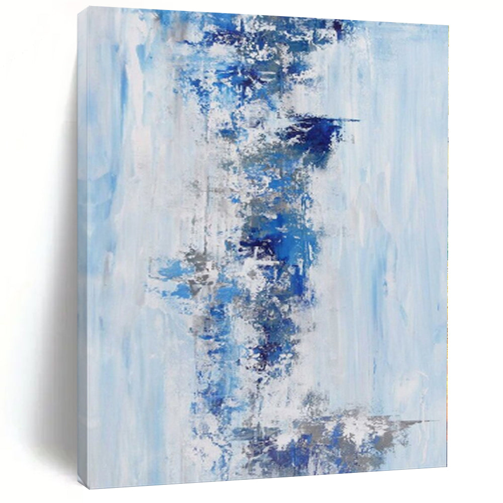 “Blue - Gray Abstract” - Contemporary Abstract Painting On Canvas PS0072