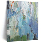 “Blue - Green Abstract Layers” - Textured Abstract Painting On Canvas PT2273
