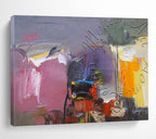 “Colorful Abstract Shapes” - Vivid Color “Vibrant Mosaic” Painting On Canvas PT1622