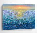 “Colorful Sea Sunset” - Impressionistic Oil Painting On Canvas DKS855