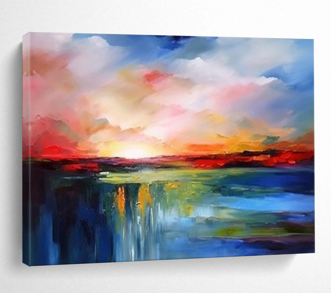 “Colorful Landscape Abstraction” - Abstract Oil Painting on Canvas PT1513