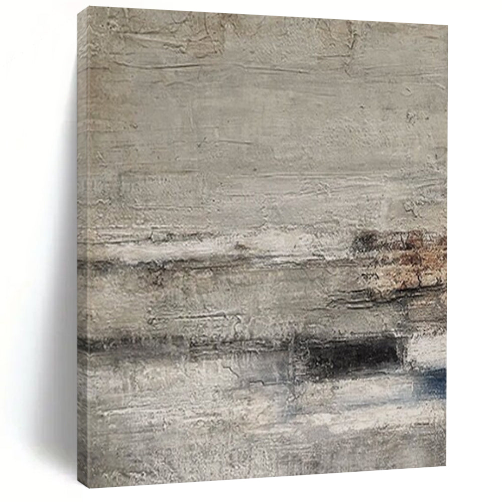 Gray and Brown Textured, "Earthy Layers" – Textured Abstract Painting On Canvas PS0975