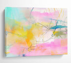 “Pastel - Hued Abstract Web” - Colorful Abstract Painting On Canvas DKS501