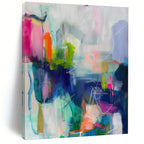Vivid Colors with Dynamic Brushstrokes "Color Carnival" Abstract Painting On Canvas PS1174