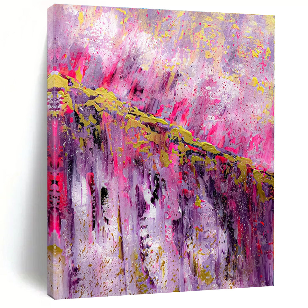 Pink and Purple Dripping Fantasy - Vivid Color Flow Abstract Painting On Canvas PS1237
