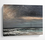 “Starry Night Over the Ocean” - Impressionist Seascape - Painting On Canvas PT1786