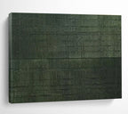 Dark Green Texture: Monochromatic Minimalist Painting for Zen Garden Room & Minimalist Study DKS656