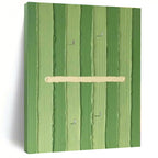 Green Stripes with Figures "Green Paths" Abstract Painting On Canvas PS1356