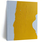 “Yellow and Grey Abstract Form” - Textured Minimalist Painting On Canvas DS351
