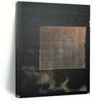 “Black & Gold Grid Abstract” - Geometric Abstract Painting On Canvas DS306