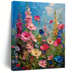 “Vibrant Flower Field” - Impressionistic, Lush - Themed Painting On Canvas PT1594