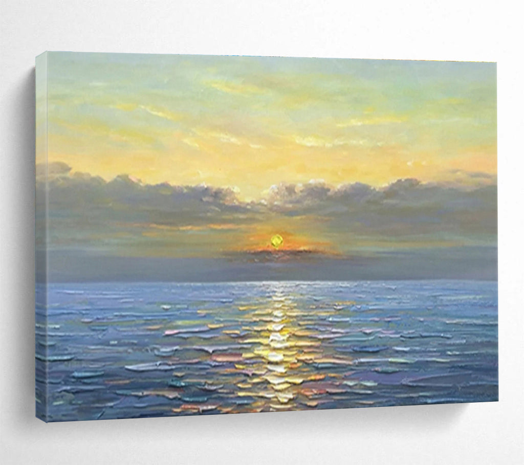 “Serene Sea Sunset” - Realistic Oil Painting On Canvas DKS883