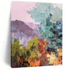 “Pastel - Toned Abstract Landscape” - Impasto Landscape Painting On Canvas PT1278