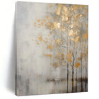 “Golden Tree Silhouette” - Abstract Landscape Painting On Canvas PT1055